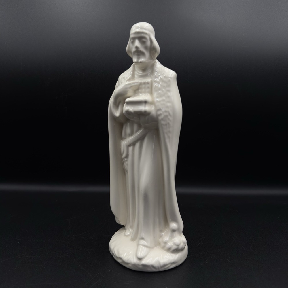 HOLLAND MOLD Vintage 1966 Nativity Tall King Wise‎ Man with Box, Glazed White